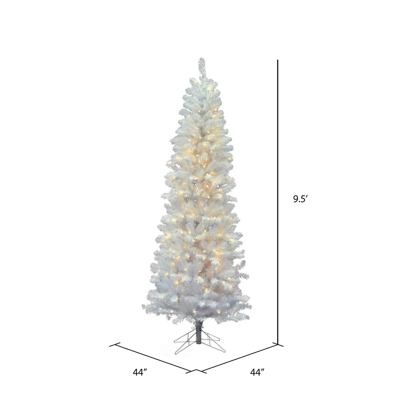 9.5ft. Pre-Lit White Salem Pine Artificial Christmas Tree, Warm White Dura-Lit® LED Lights