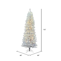 9.5ft. Pre-Lit White Salem Pine Artificial Christmas Tree, Warm White Dura-Lit® LED Lights