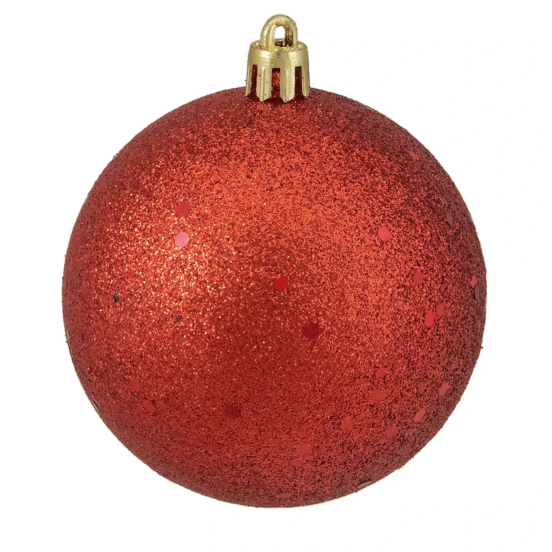 16ct. 3" Hot Red Shatterproof 4-Finish Christmas Ball Ornaments