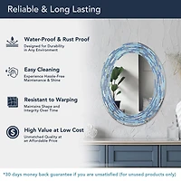 Head West Aqua/Blue3 Tile Framed Oval Wall Vanity Mirror - 23" x 29"