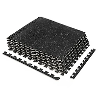 Sorbus 25" Black Exercise Mat Tile Set