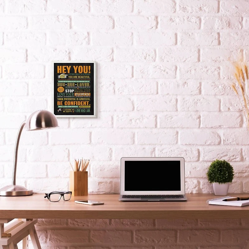 Stupell Industries Hey You Inspirational Wooden Wall Plaque