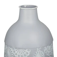 16" Gray Iron French Country Vase