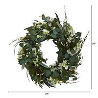 24'' Eucalyptus & Dancing Lady Orchid Wreath