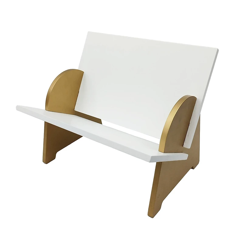 15" Gold & White Tabletop Bookshelf by Ashland®