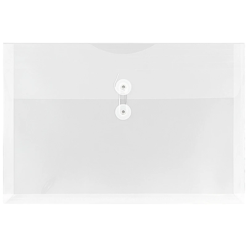 JAM Paper 9.75" x 14.5" Button & String Tie Closure Plastic Envelopes