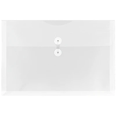 JAM Paper 9.75" x 14.5" Button & String Tie Closure Plastic Envelopes