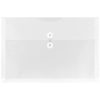 JAM Paper 9.75" x 14.5" Button & String Tie Closure Plastic Envelopes