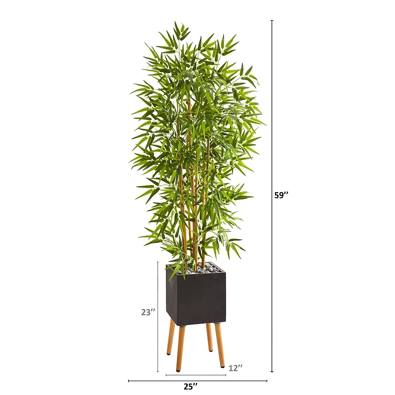 5ft. Bamboo Tree in Black Planter with Stand