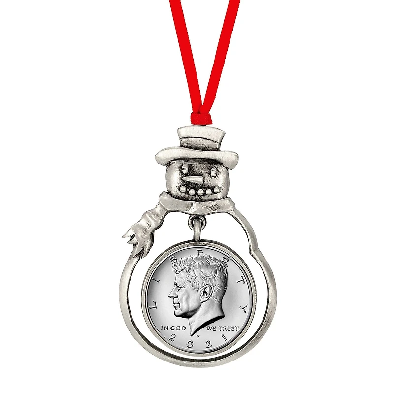JFK 2021 Half Dollar Snowman Ornament