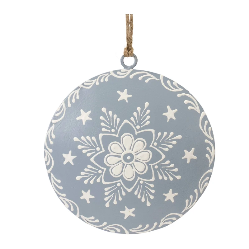 4.5" Metal Snowflake Disc Ornaments, 12ct.
