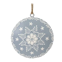4.5" Metal Snowflake Disc Ornaments, 12ct.