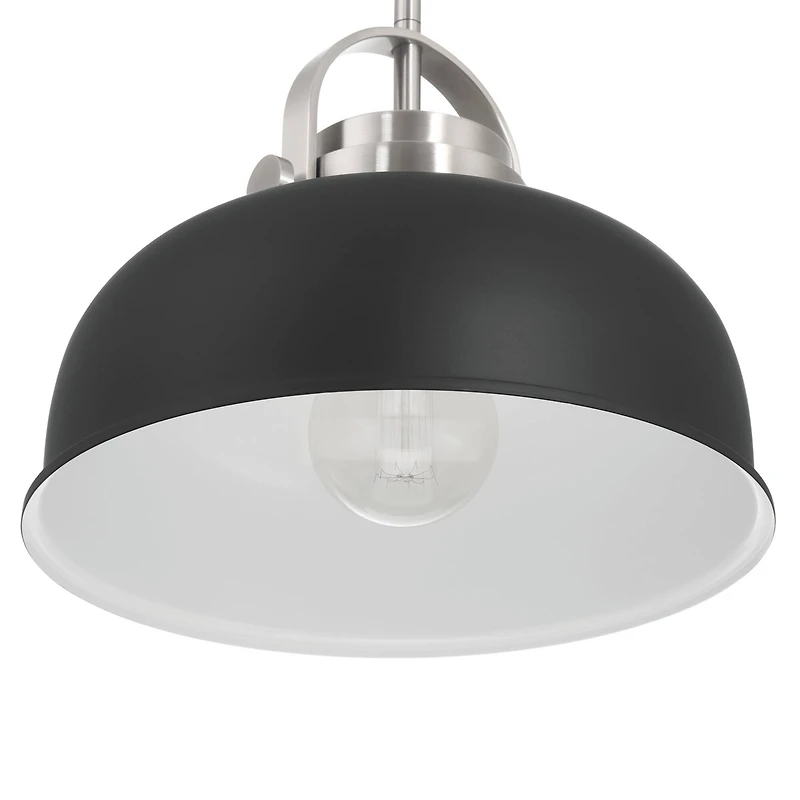 Hello Honey® Arte Black & Nickel Industrial Metal 2-Tone Ceiling Light