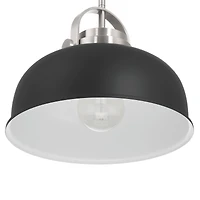 Hello Honey® Arte Black & Nickel Industrial Metal 2-Tone Ceiling Light