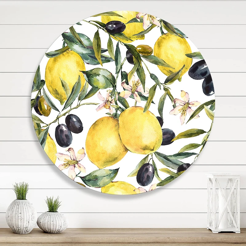 Designart - Lemon and Olive Branches I