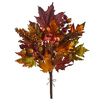 20" Maple Leaf & Berries Bush, 3ct.