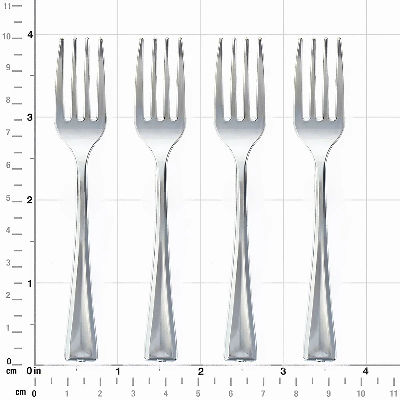 12 Packs: 24 ct. (288 total) Silver Plastic Mini Forks by Celebrate It™