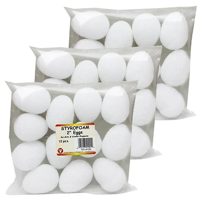 Hygloss® Styrofoam Eggs, 3 packs of 12