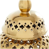 17.75" Golden Open Style Ceramic Decorative Urn