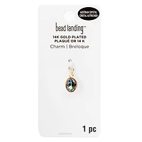 Austrian Crystal 14K Gold Plated Vitrail Oval Charm by Bead Landing™
