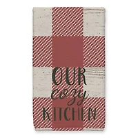 Our Cozy Kitchen Red Buffalo Check Tea Towel - Set of 2