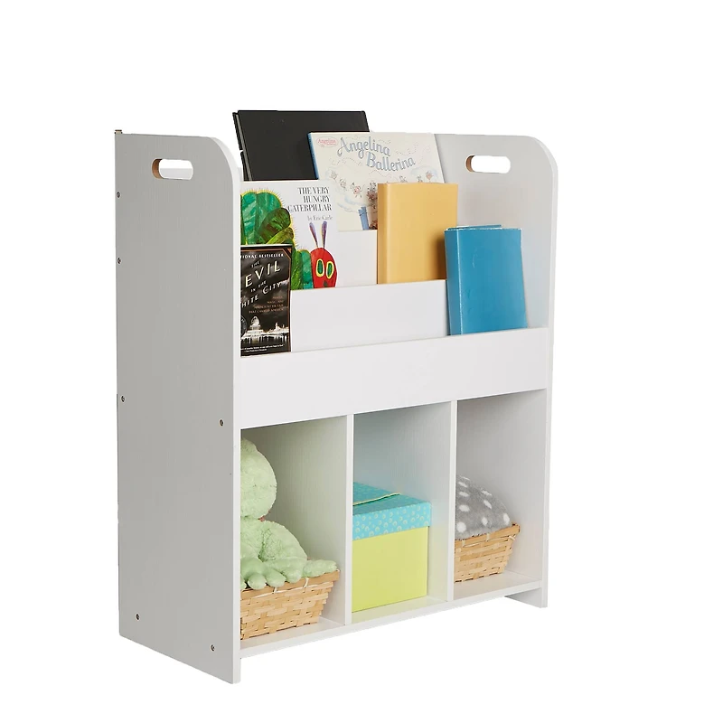Mind Reader 2-Tier Kid's White Storage Shelf Unit