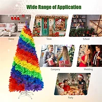 Costway 7ft. Unlit Rainbow Full Fir Artificial Christmas Tree