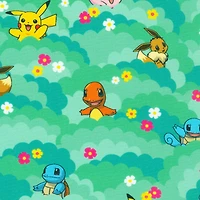 Pokémon™ Floral Trees Cotton Fabric