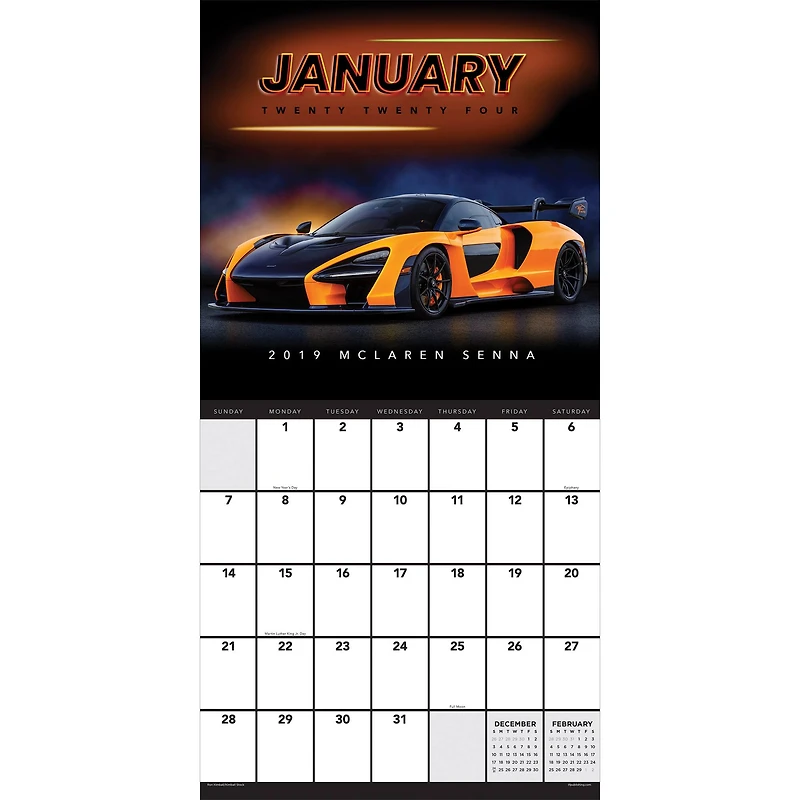 TF Publishing 2024 Dream Cars Wall Calendar