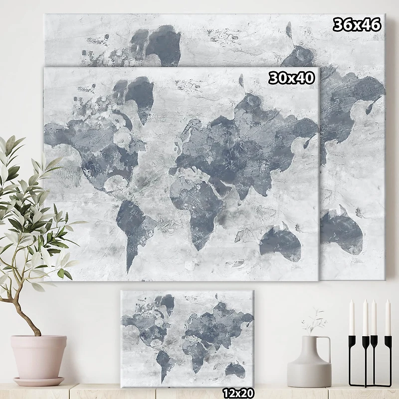 Designart - Golden Grey World Neutral