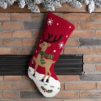 Glitzhome® 19" Reindeer Hooked Stocking