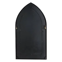 Glitzhome® 40" White Wooden Cathedral Windowpane Wall Mirror