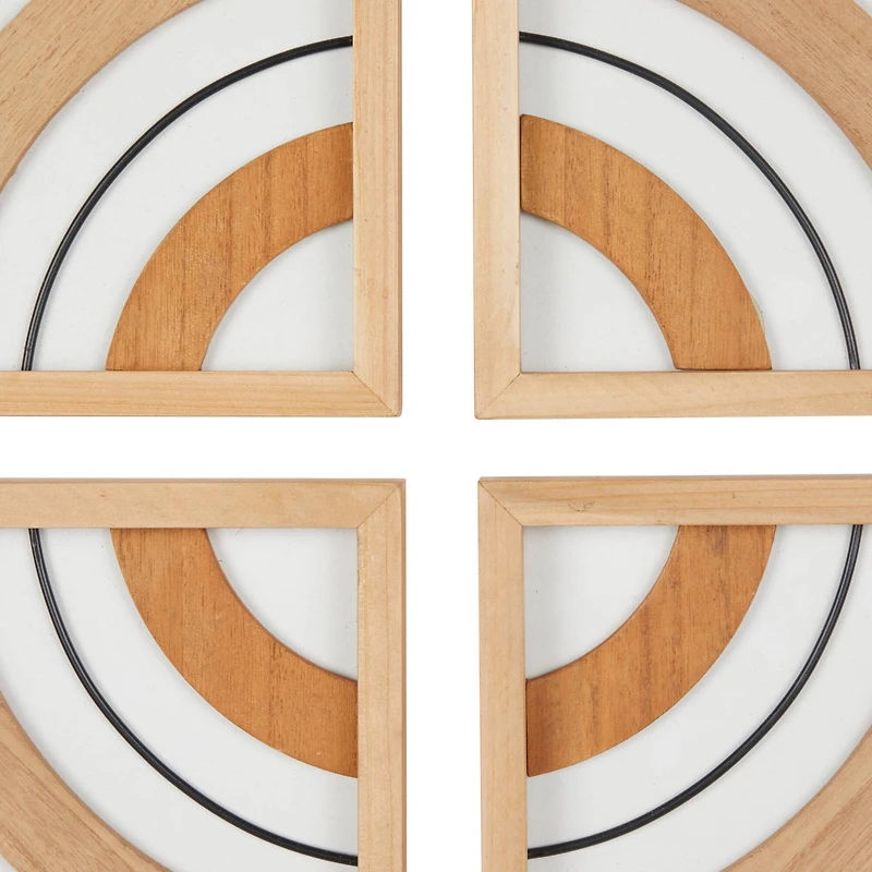 The Novogratz Brown Wood Geometric Wall Décor Set