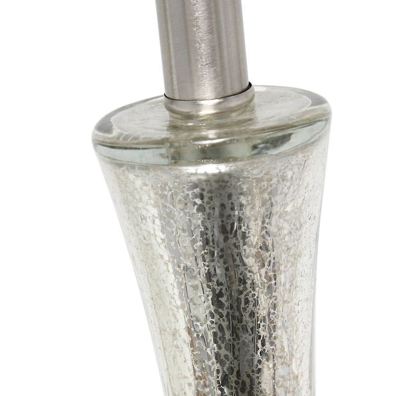 Lalia Home 29" Speckled Mercury Tear Drop Table Lamp with White Fabric Shade