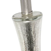 Lalia Home 29" Speckled Mercury Tear Drop Table Lamp with White Fabric Shade