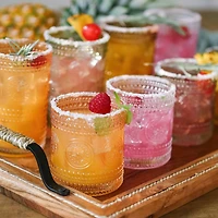 Kate Aspen® 10oz. Hobnail Beaded Floral Amber Drinking Glasses, 6ct.