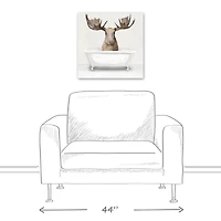 Moose In The Tub 20" x 20" Canvas Wall Art