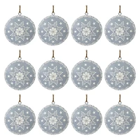 4.5" Metal Snowflake Disc Ornaments, 12ct.