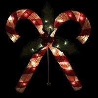 26" Red & White Lighted Double Candy Cane Outdoor Christmas Décor