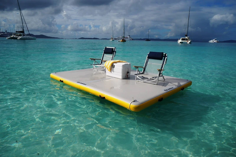 Solstice® 8ft. Inflatable White & Yellow Private Lake Dock