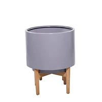 Gray Iron Contemporary Planter Set