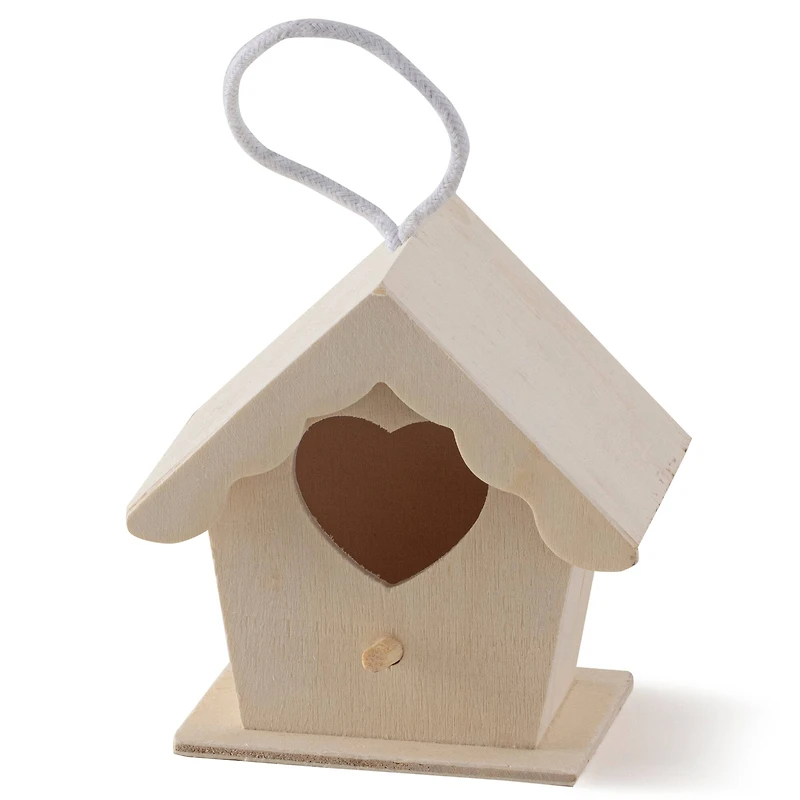 8 Pack: 3.5" Wood Heart Birdhouse by Make Market®