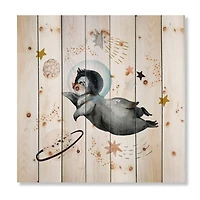 Designart - Little Penguin Flying Stars and Planets II