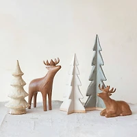 Hello Honey® 9.75" Brown Woodgrain Stoneware Standing Deer Décor Accent