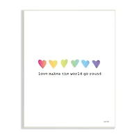 Stupell Industries Love Makes World Go Round Rainbow Heart Ombre Wall Plaque