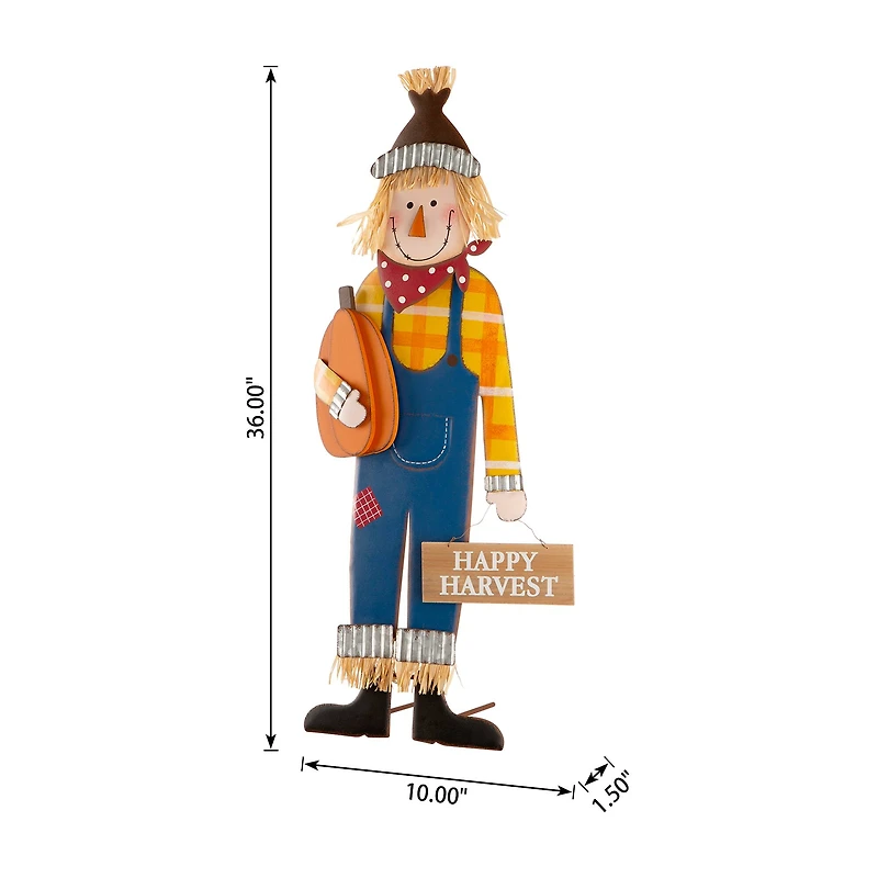 36" GlitzHome® Happy Harvest Scarecrow Yard Stake