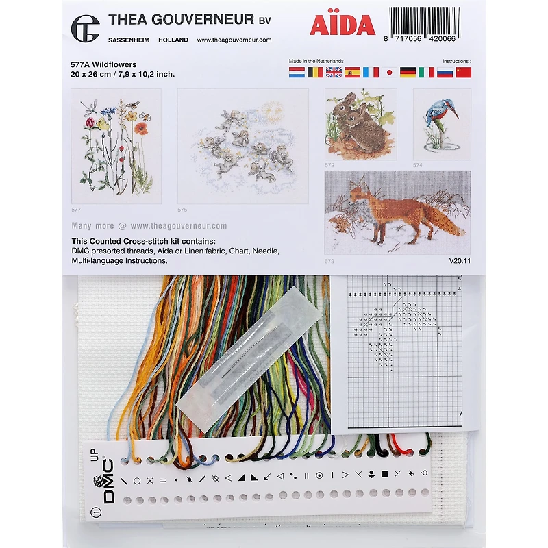 Thea Gouverneur Wildflowers Cross Stitch Kit