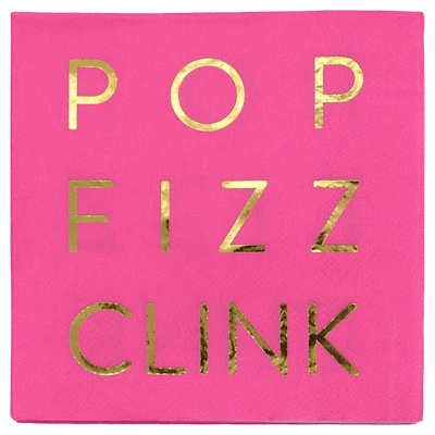 Pink Pop Fizz Clink Beverage Napkins, 20ct. by Celebrate It™