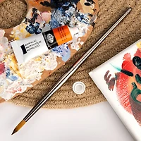 Zen® Series 73 Synthetic All Media Short Handle Round Brush, Size 8