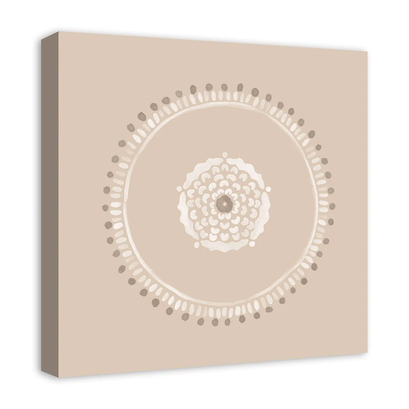 Neutral Medallion Dots 20" x 20" Canvas Wall Art